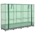Miniatyrbillede 3 af 10: vidaXL højbed med drivhusovertræk 160x40x123 cm rattan-look