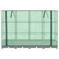 Miniatyrbillede 5 af 10: vidaXL højbed med drivhusovertræk 160x40x123 cm rattan-look