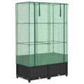Miniatyrbillede 3 af 10: vidaXL højbed med drivhusovertræk 80x40x138 cm rattan-look