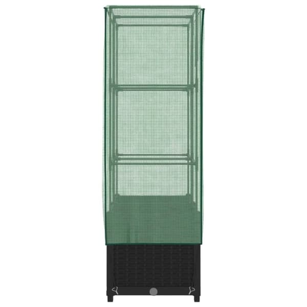 vidaXL højbed med drivhusovertræk 80x40x138 cm rattan-look