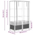 Miniatyrbillede 10 af 10: vidaXL højbed med drivhusovertræk 80x40x138 cm rattan-look