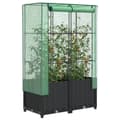 Miniatyrbillede 2 af 10: vidaXL højbed med drivhusovertræk 80x40x138 cm rattan-look