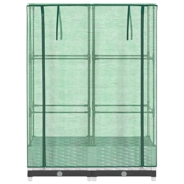 vidaXL Odlingslåda med växthusöverdrag rottinglook 80x40x123 cm