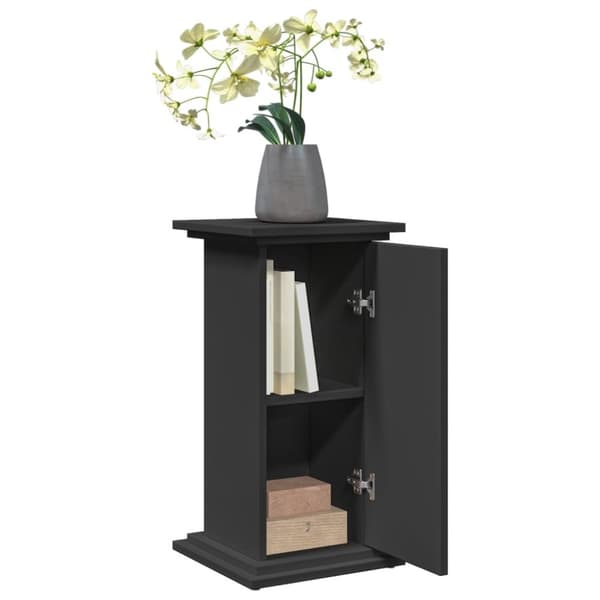 vidaXL piedestal med opbevaring 31x30x60 cm konstrueret træ sort