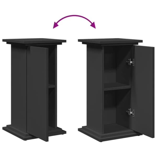 vidaXL piedestal med opbevaring 31x30x60 cm konstrueret træ sort