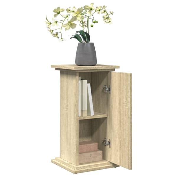 vidaXL piedestal med opbevaring 31x30x60 cm konstrueret træ sonoma-eg