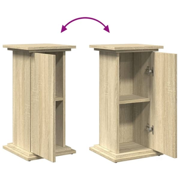vidaXL piedestal med opbevaring 31x30x60 cm konstrueret træ sonoma-eg