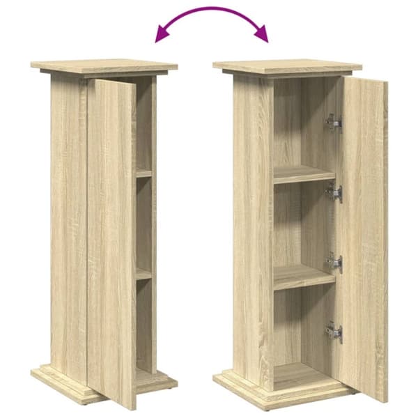 vidaXL Pidestall med oppbevaring sonoma eik 31x30x90 cm konstruert tre