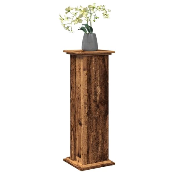 vidaXL Piedestal med förvaring åldrat trä 31x30x90 cm konstruerat trä