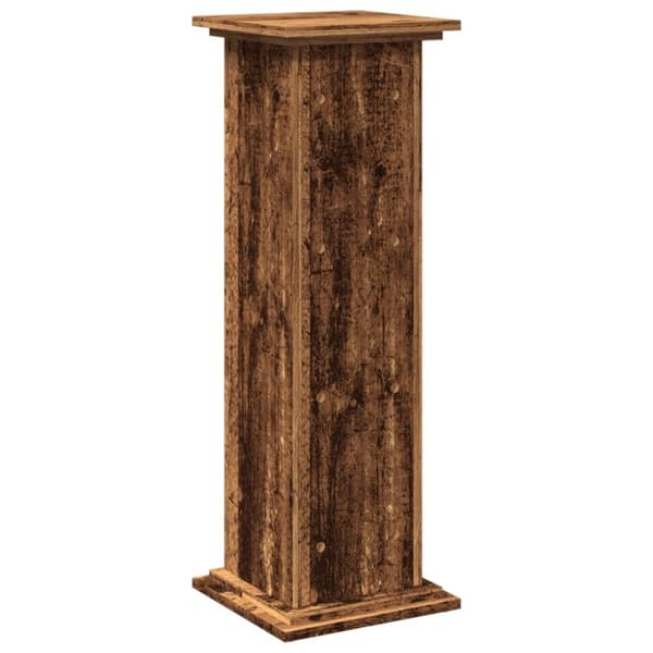 vidaXL Piedestal med förvaring åldrat trä 31x30x90 cm konstruerat trä