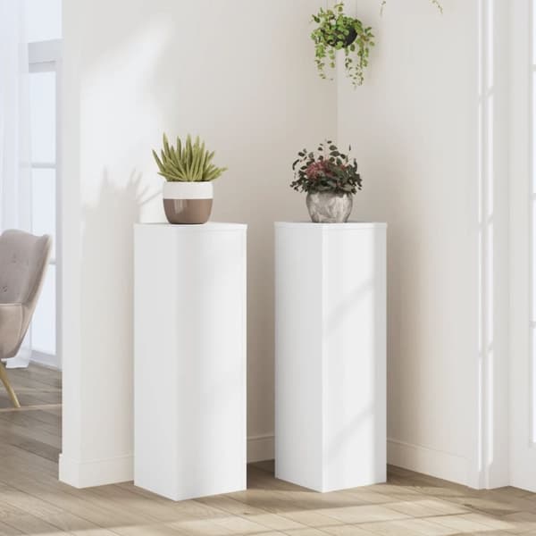 vidaXL Plantestativer 2 stk hvit 25x25x80 cm konstruert tre
