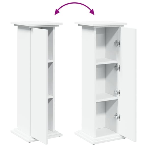 vidaXL piedestal med opbevaring 31x30x90 cm konstrueret træ hvid