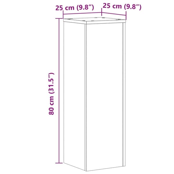 vidaXL plantestativer 2 stk. 25x25x80 cm konstrueret træ hid