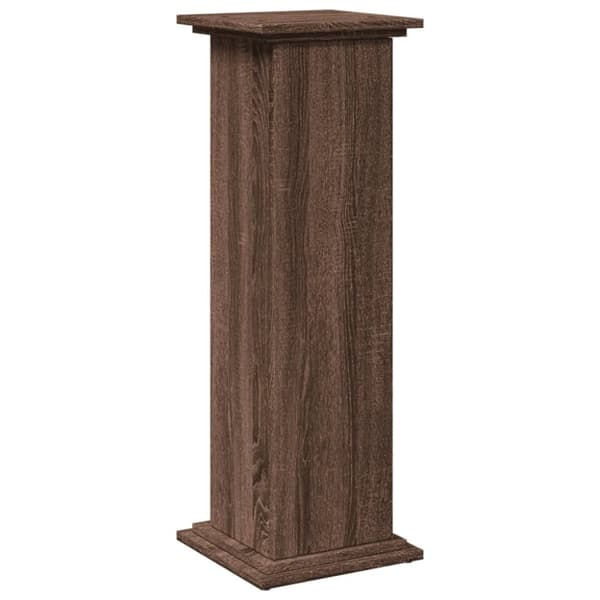 vidaXL piedestal med opbevaring 31x30x90 cm konstrueret træ brun eg
