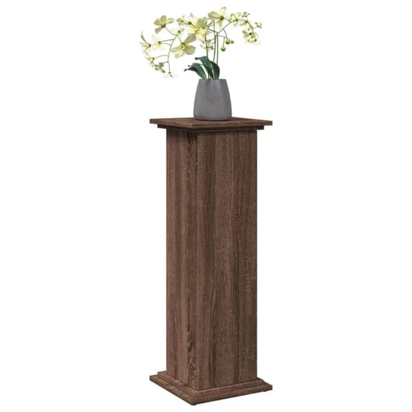 vidaXL piedestal med opbevaring 31x30x90 cm konstrueret træ brun eg