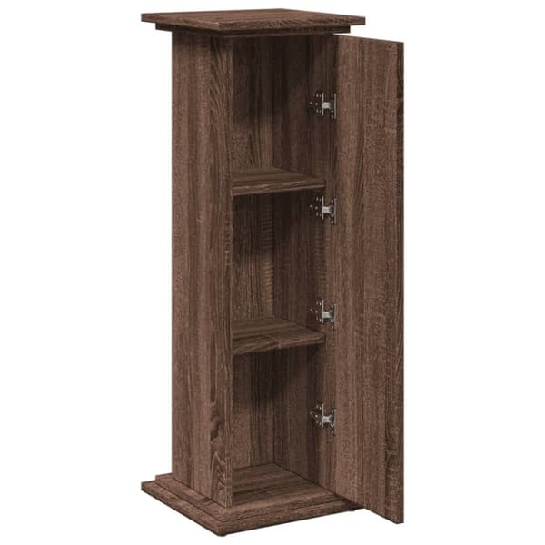 vidaXL piedestal med opbevaring 31x30x90 cm konstrueret træ brun eg