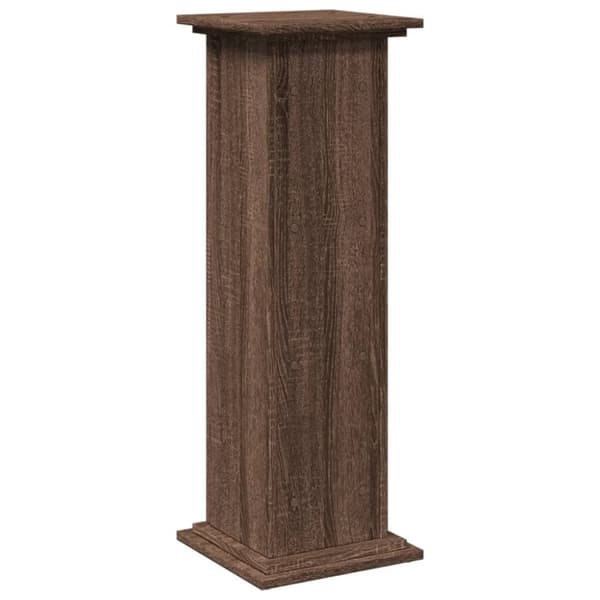 vidaXL piedestal med opbevaring 31x30x90 cm konstrueret træ brun eg