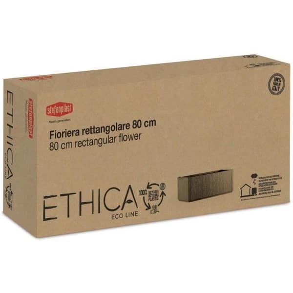Ethica rektangulär blomlåda 80 cm med grafitspaljé