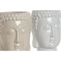 Miniatyrbilde 2 av 3: Planter Home ESPRIT Hvit Beige Keramikk 15 x 15 x 25 cm (2 enheter)