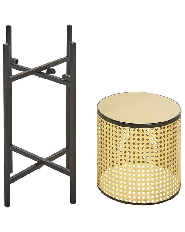 Blomsterpotte med stativ Beige Metall 25 x 25 x 60 cm Innendørs Moderne Industriell