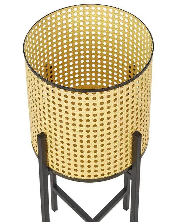 Blomsterpotte med stativ Beige Metall 25 x 25 x 60 cm Innendørs Moderne Industriell