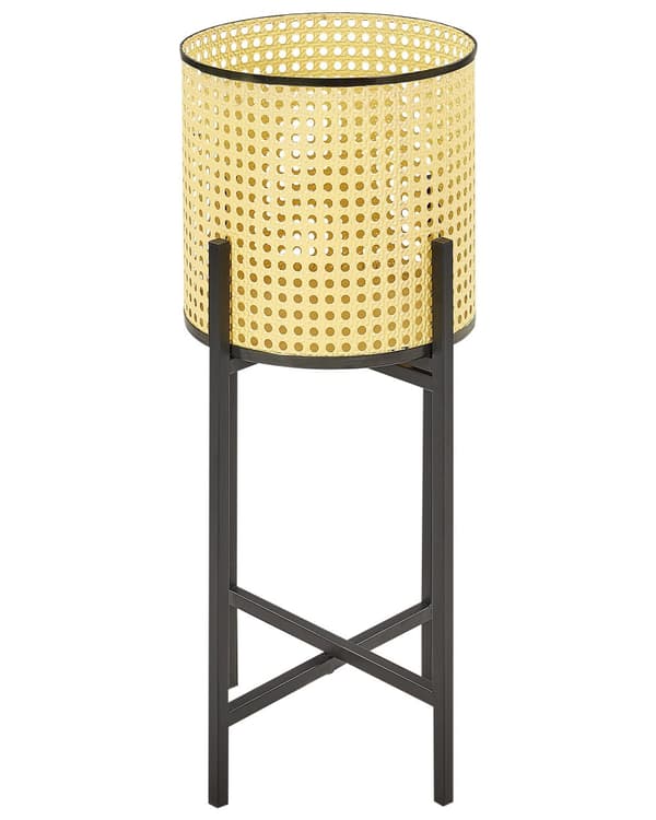Blomsterpotte med stativ Beige Metall 25 x 25 x 60 cm Innendørs Moderne Industriell