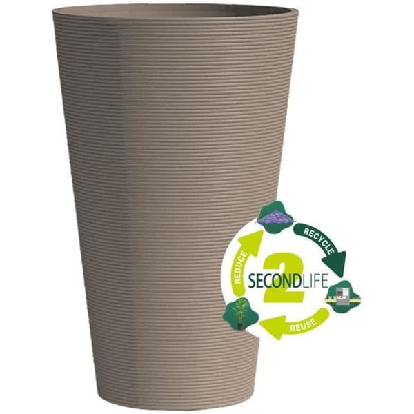 Hög blomkruka - GARDEN ID - Green Care Sense Tall Taupe - 55 cm - 10 års garanti - 100 % återvunnen - UV- och frostbeständighet