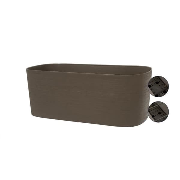 XL planteringsmaskin med vattenreserv - TRÄDGÅRD ID Respekt - Taupe 80 x 38 cm - 100% hushållsavfall - 100% återvinningsbart - Strukturerad yta.