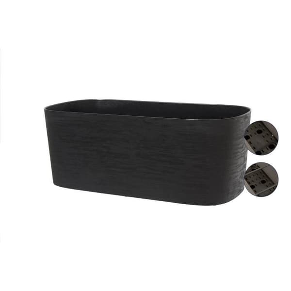 XL planteringsmaskin med vattenreserv - GARDEN ID Respect - Svart-Antracit 80 x 38 cm - 100 % hushållsavfall - 100 % återvinningsbart