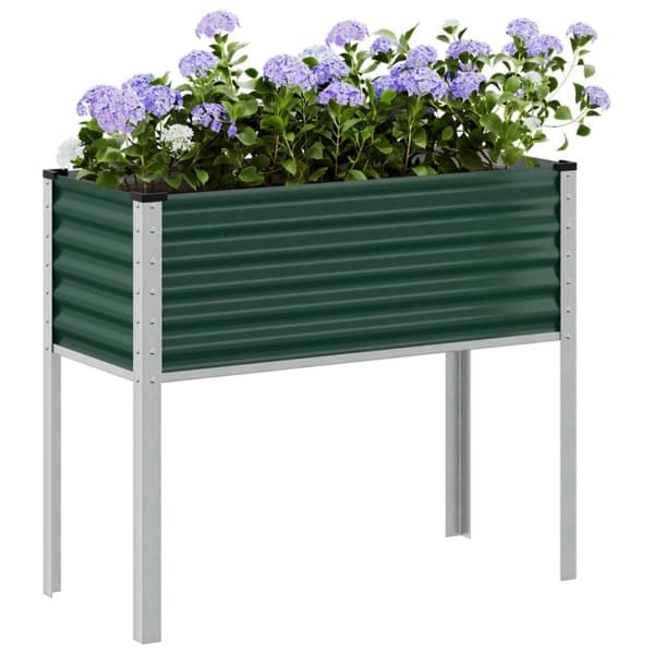 vidaXL Puutarhakukkalaatikko vihreä 100x41x90 cm teräs