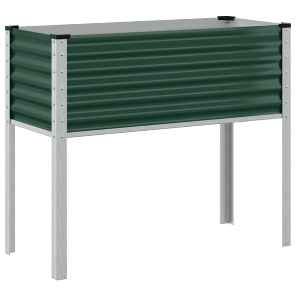 vidaXL Puutarhakukkalaatikko vihreä 100x41x90 cm teräs