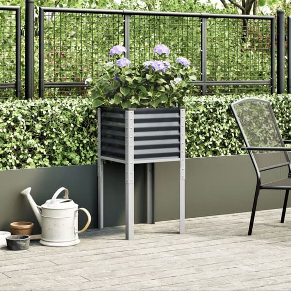 vidaXL Plantekasse antrasitt 45x45x88 cm stål