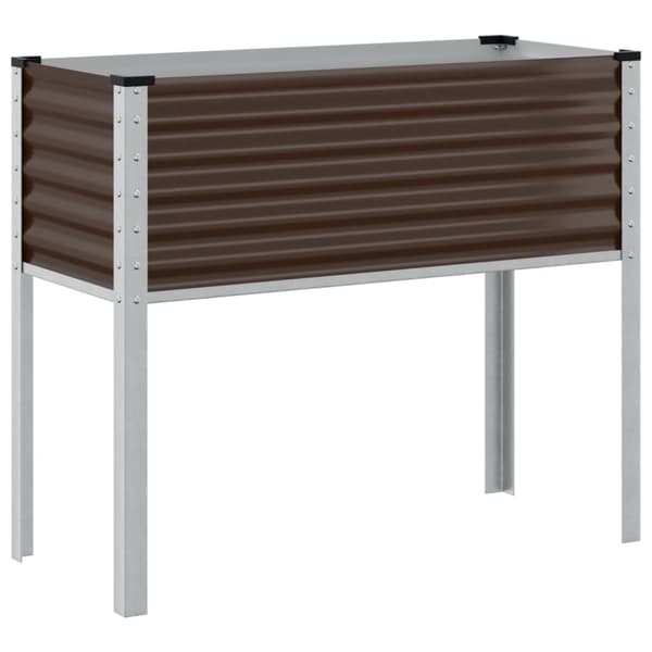 vidaXL Plantekasse brun 100x41x90 cm stål