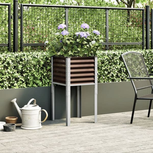 vidaXL plantekasse 45x45x88 cm stål brun