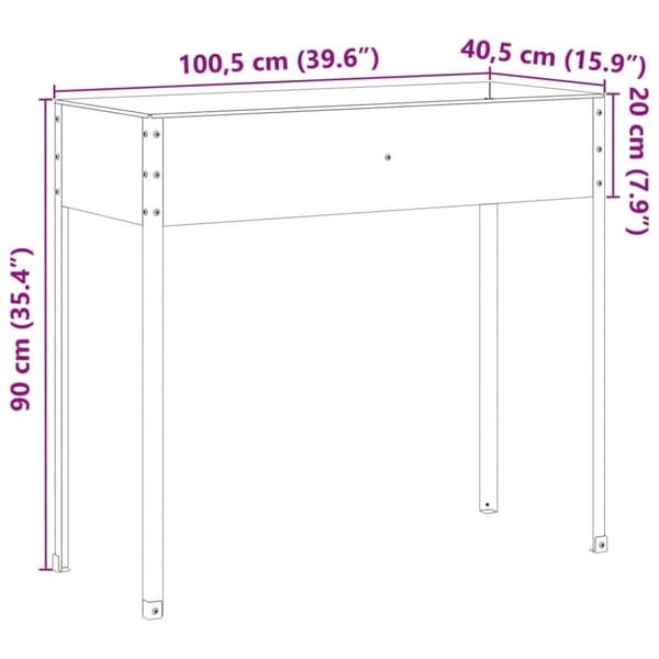 vidaXL plantekasse 100,5x40,5x90 cm cortenstål