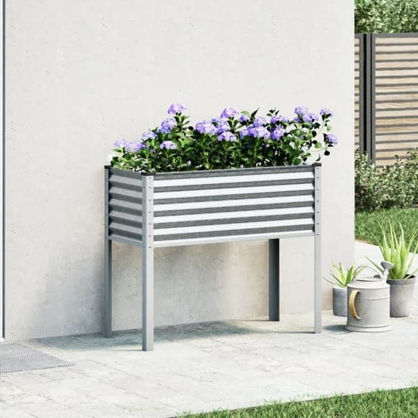 vidaXL Puutarhakukkalaatikko 100x41x90 cm galvanoitu teräs