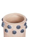 Miniatyrbilde 4 av 8: Blomsterstativ Sandbeige Magnesium Rund Massivt Treunderlag Høy Plantepotteholder