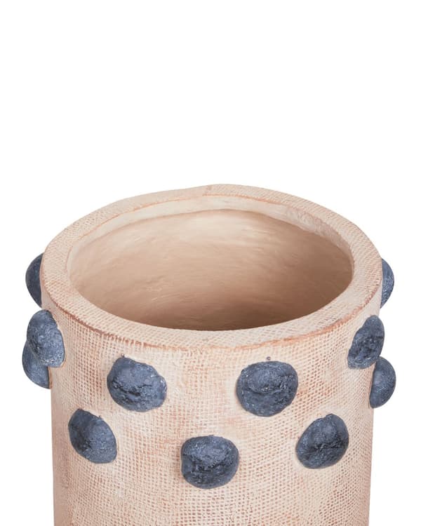 Blomsterstativ Sandbeige Magnesium Rund Massivt Treunderlag Høy Plantepotteholder