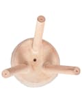 Miniatyrbilde 5 av 8: Blomsterstativ Sandbeige Magnesium Rund Massivt Treunderlag Høy Plantepotteholder