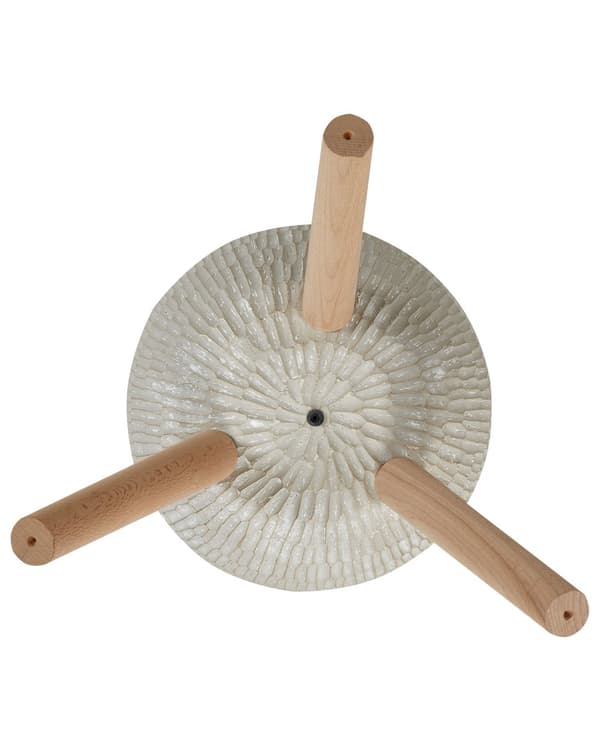 Blomkruka Beige och Grå Magnesium Rund Massiva Träben Hög Växtställ Kruka Planteringskärl