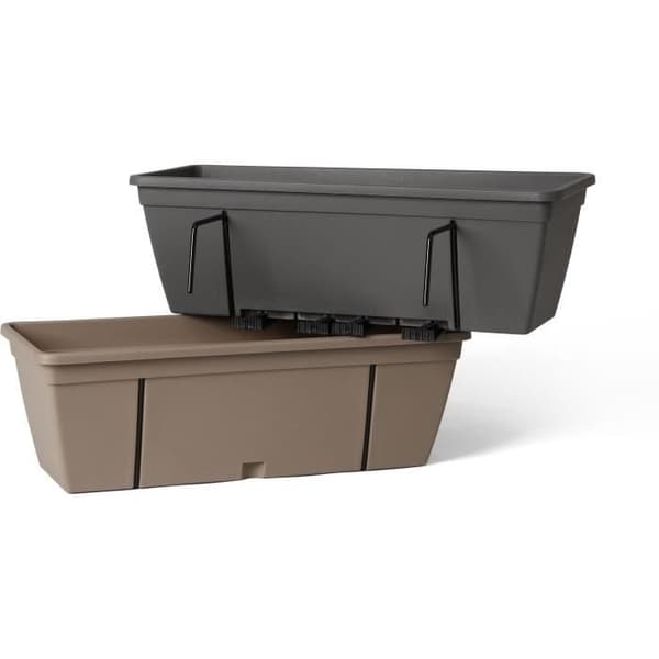 Planteringssats med metallkrok, vattenreserv och avloppsdistans - GARDEN ID Smart - Antracit 50 cm