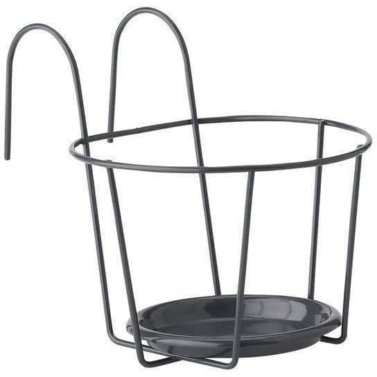 Balkonggrythållare - TRÄDGÅRD ID - 21 cm Antracit - Optimal storlek - Elegant design - Säkert stöd