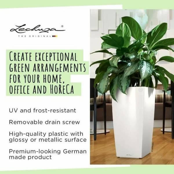 Urtepotte Lechuza 40 x 40 x 76 cm Sort polypropylen Plastik Rektangulær