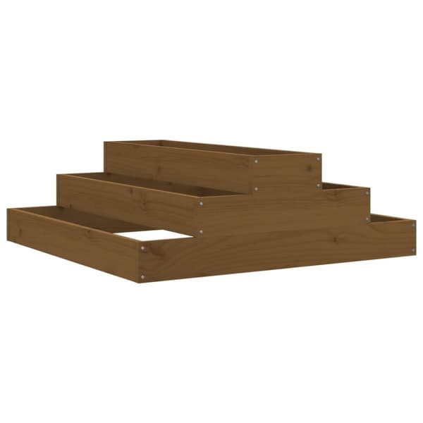 Skrivbord honungsbrun 80x80x27 cm massiv furu