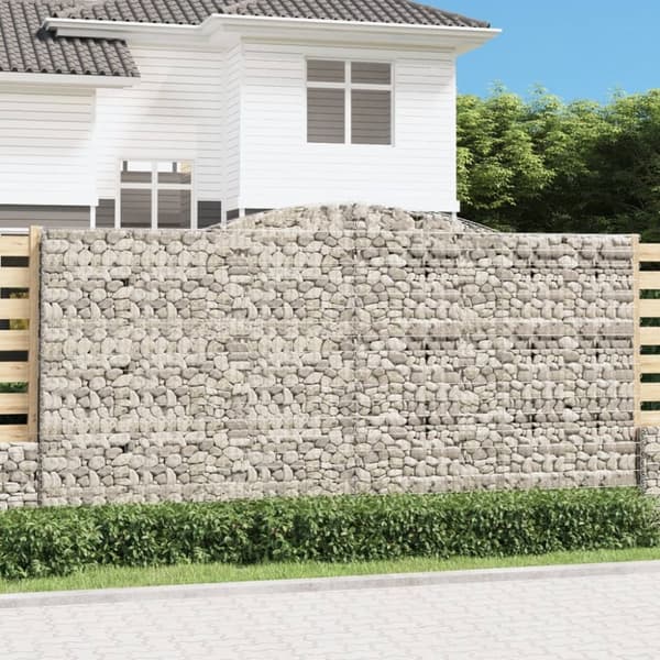 Gabion bågformad 400x50x200/220 cm galvaniserat järn