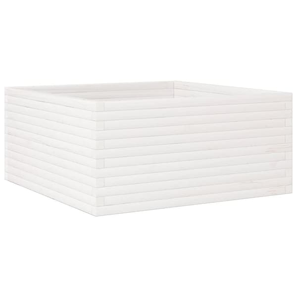 Odlingslåda vit 100x100x46 cm massiv furu