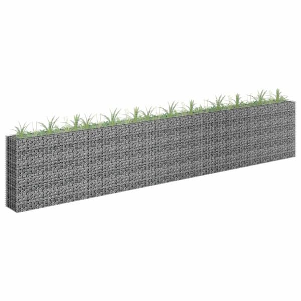 Planteringsgabion upphöjd galvaniserat stål 450x30x90 cm
