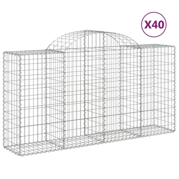 Gabioner bågformade 40 st 200x50x100/120 cm galvaniserat järn