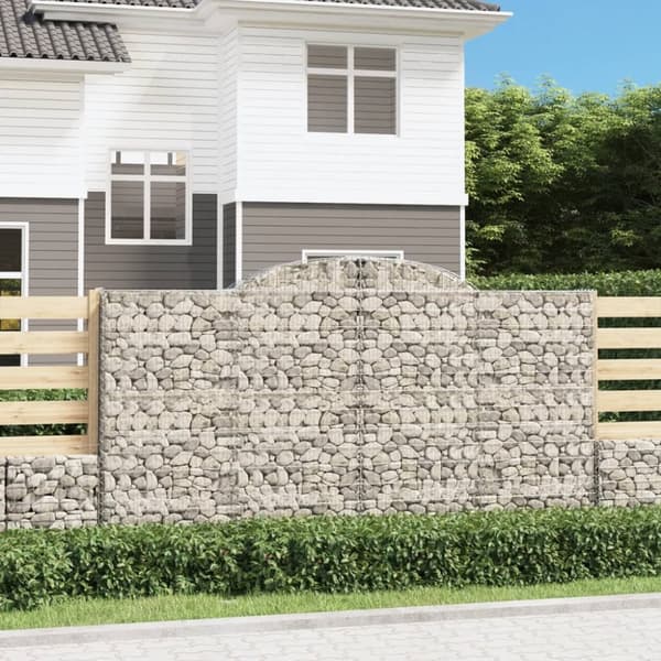 Gabioner bågformade 17 st 300x50x160/180 cm galvaniserat järn