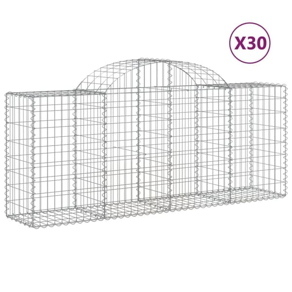 Gabioner bågformade 30 st 200x50x80/100 cm galvaniserat järn